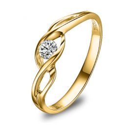 Solitaire Taylor - Diamant Maille Croisée - Or Jaune | Gemperles
