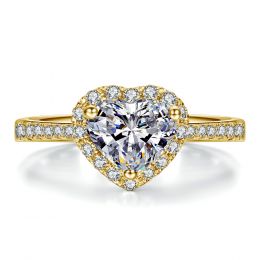 Bague Cœur Solitaire Love etc - Or Jaune 18 Carats - Diamants | Gemperles