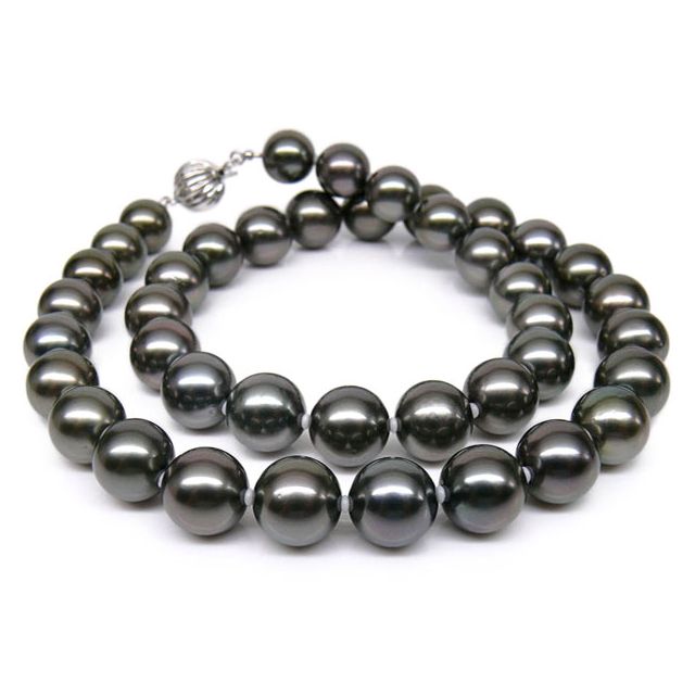 Collier Ras De Cou Perle Noire De Tahiti Baroque Avec Spinelle - Plaqué Or, Marque ROSEMIMOSA, Neuf