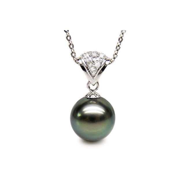 Collier En Argent 925 Avec Perle Noire De Tahiti Et Spinelle - Création Rosemimosa - Neuf Avec étiquettes