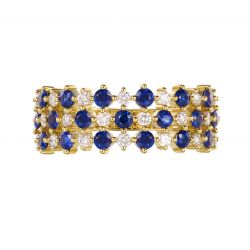 Bague damier saphir