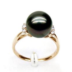 Bague perle de tahiti noire