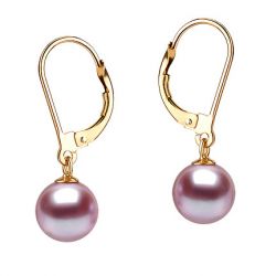 Boucles Oreilles Perles Lavandes 10/10.5mm