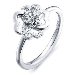 Bague diamant fiançaille or blanc diamants