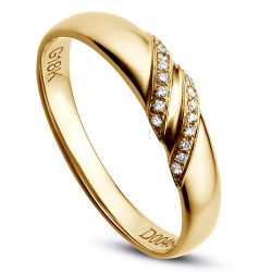 Alliance Femme. Or jaune. Diamants 0.044ct