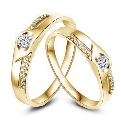 Alliances or jaune diamant homme femme marseillan