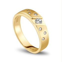 Alliance diamant homme or jaune