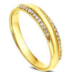 Alliance or jaune femme diamant