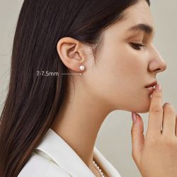 Boucles oreilles or blanc perles japonaises