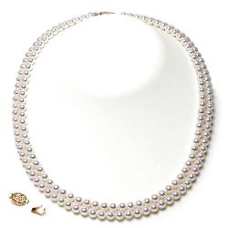 Collier 2 rangs de perles Akoya