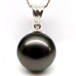 Pendentif perle noire tahiti Or blanc 