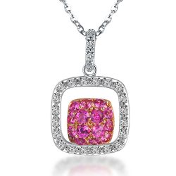 Pendentif Or Blanc Rubis