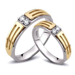 Alliances duo 2 ors et diamants