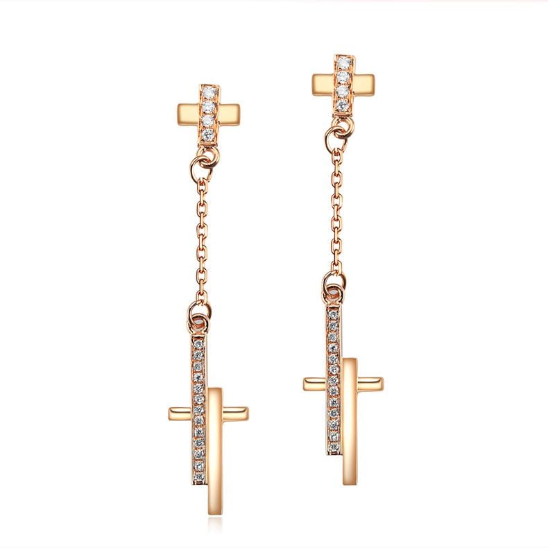 Boucles d’oreilles Croix pendante