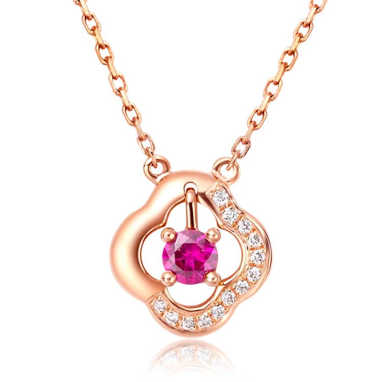 Pendentif Fleur Rouge