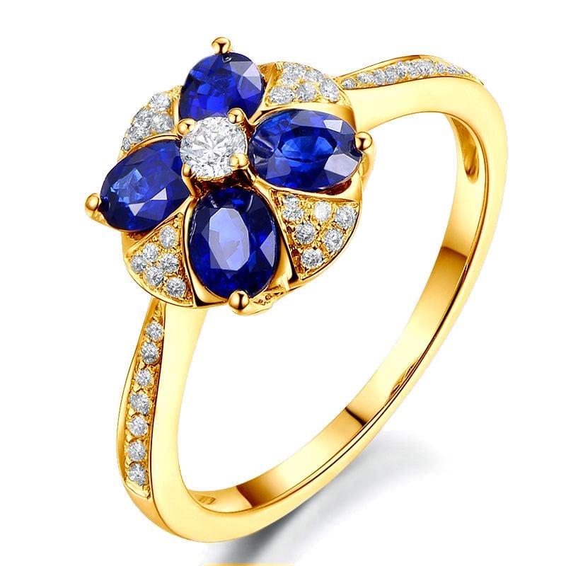 Bague Fleur bleue