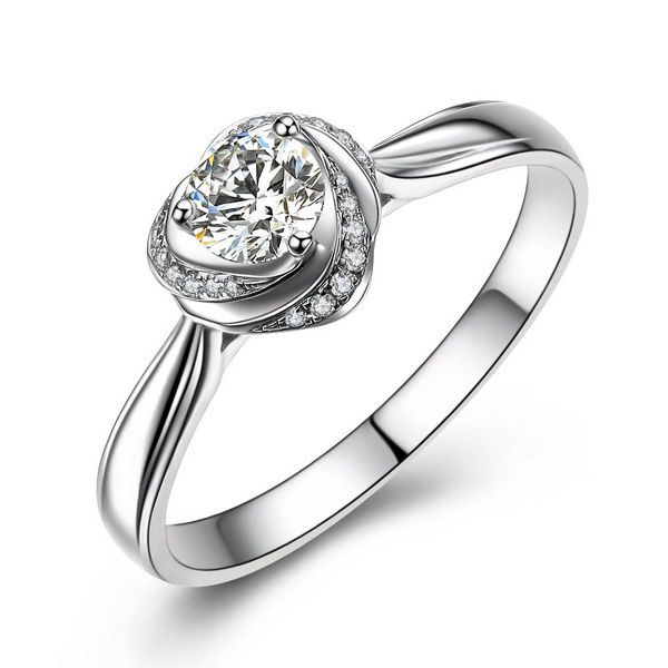 Bague Mon Coeur de Rose platine