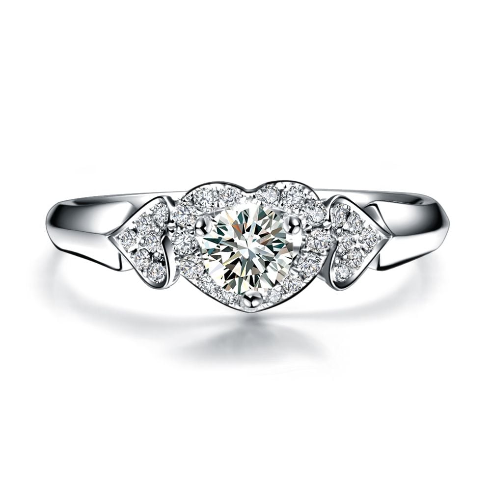 Bague Coeurs Splendides Platine