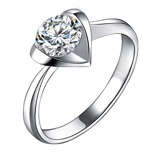 Bague Coeur Majestueux platine