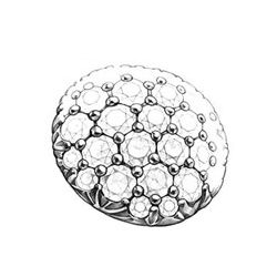 Pendentif classique - Perle de Tahiti grise foncée - Or blanc, diamant