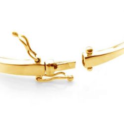 Bracelet jonc - Coeur stylisé - Perle de Tahiti - Or jaune, diamants