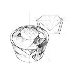 Duo d'alliances prestige - Design en diagonale -  Platine, diamants