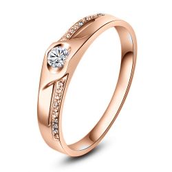 Alliance Homme solitaire diamants - Alliance moderne Or rose 18cts