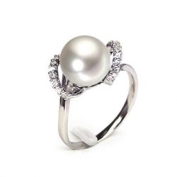 Bague Byzance I  Perle de culture, Or blanc, Diamants