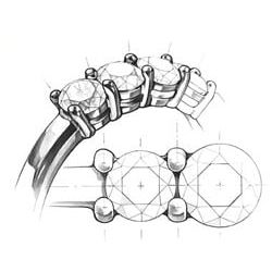Solitaire trilogie or rose - Bague de fiançaille 3 diamants | Trilogie