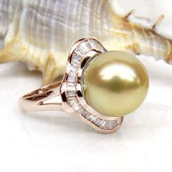 Bague Archipel Bonaparte - Perle d'Australie - Or rose, diamants 