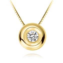 Pendentif diamant Signature - En or jaune 18 carats