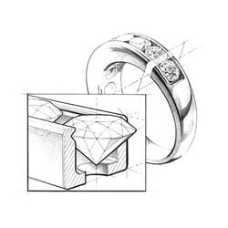 Or jaune 18 carats - Bague saphirs carrés