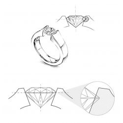 Bague Solitaire Coeur Majestueux - Platine & Diamant | Gemperles