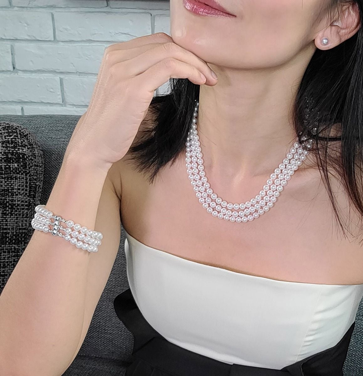 Parure di perle Akoya