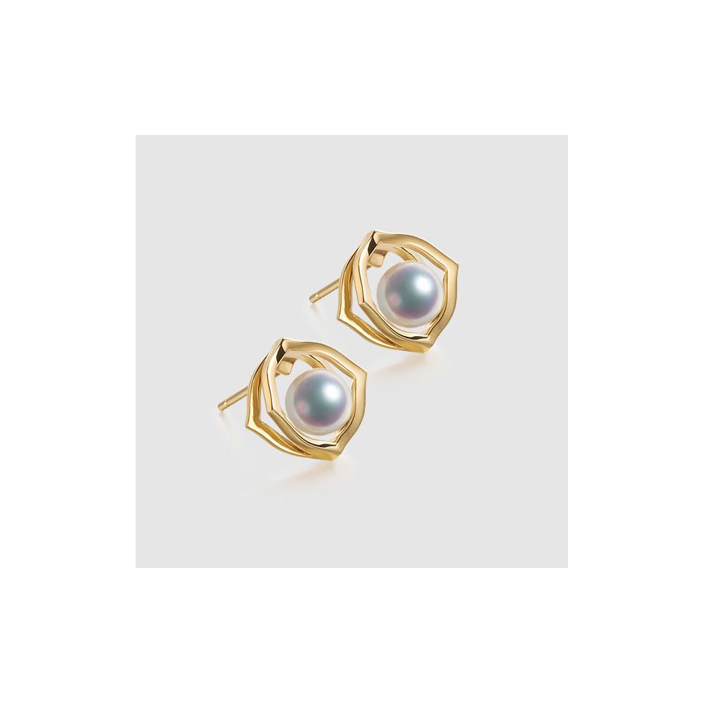 Boucle d oreille perle de culture - Perle Akoya Or jaune - Coco Chanel - 4