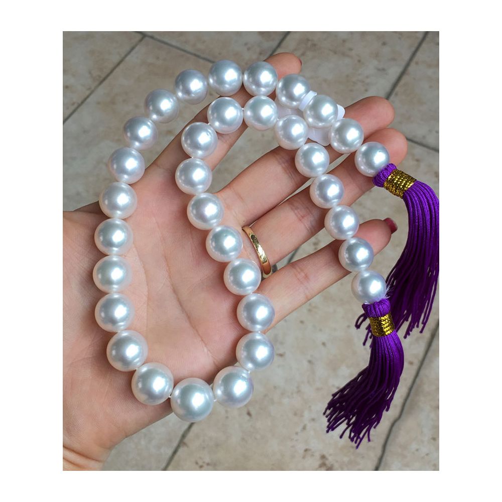 Collier perles des mers du sud blanches - Perle Australie 12/14mm - 6