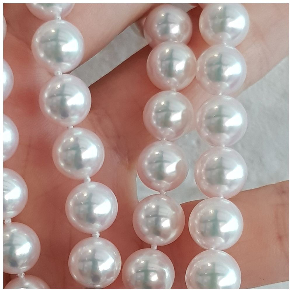 Collier perles fines Akoya - Haute joaillerie - Perle Japon - 8.5/9mm - 8