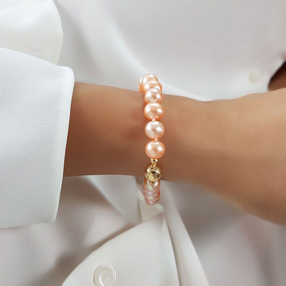 Bracelet - Bracelet perles roses - Perles de culture Chine - 7.5/8mm - 4