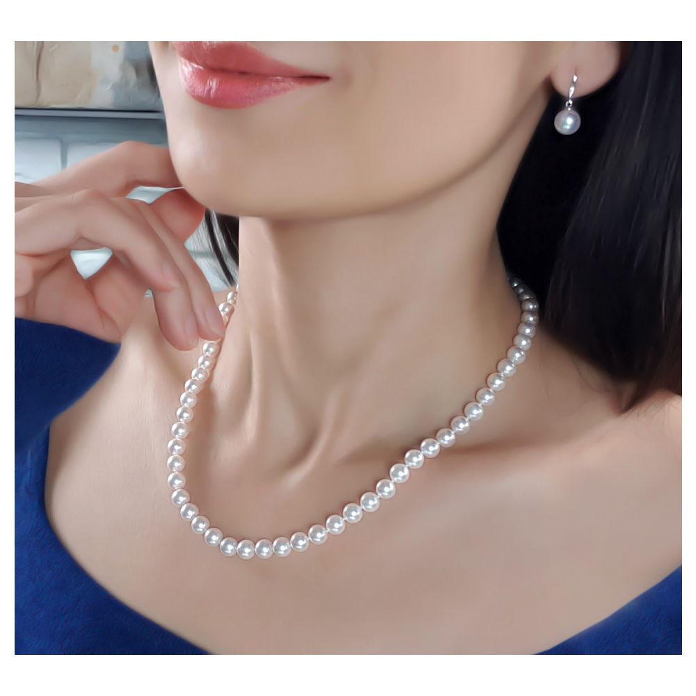 Collier perles de mer Akoya blanches du Japon - 6.5/7mm - Top GEMME / HANADAMA - 4
