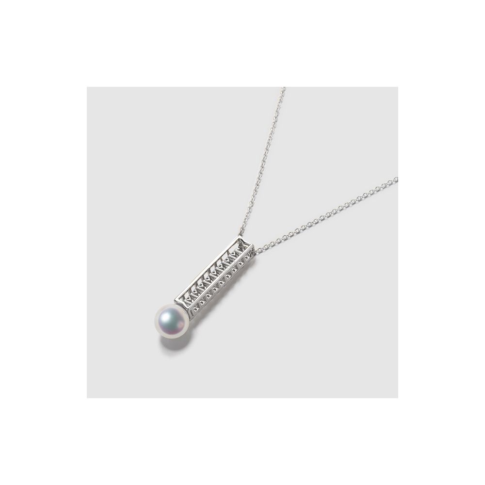 Pendentif perle du Japon. Or blanc, diamant - Hatsune Miku - 6