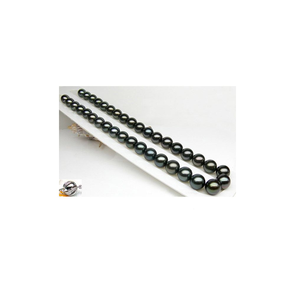 Perle noire collier - Perles de Tahiti 10/11mm - Perles de culture AAA - 3