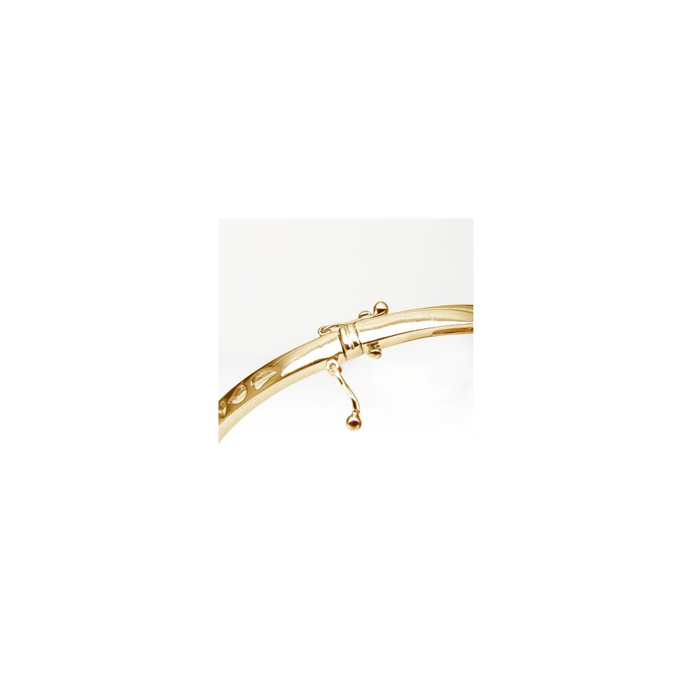 Bracelet jonc - Coeur stylisé - Perle de Tahiti - Or jaune, diamants - 5