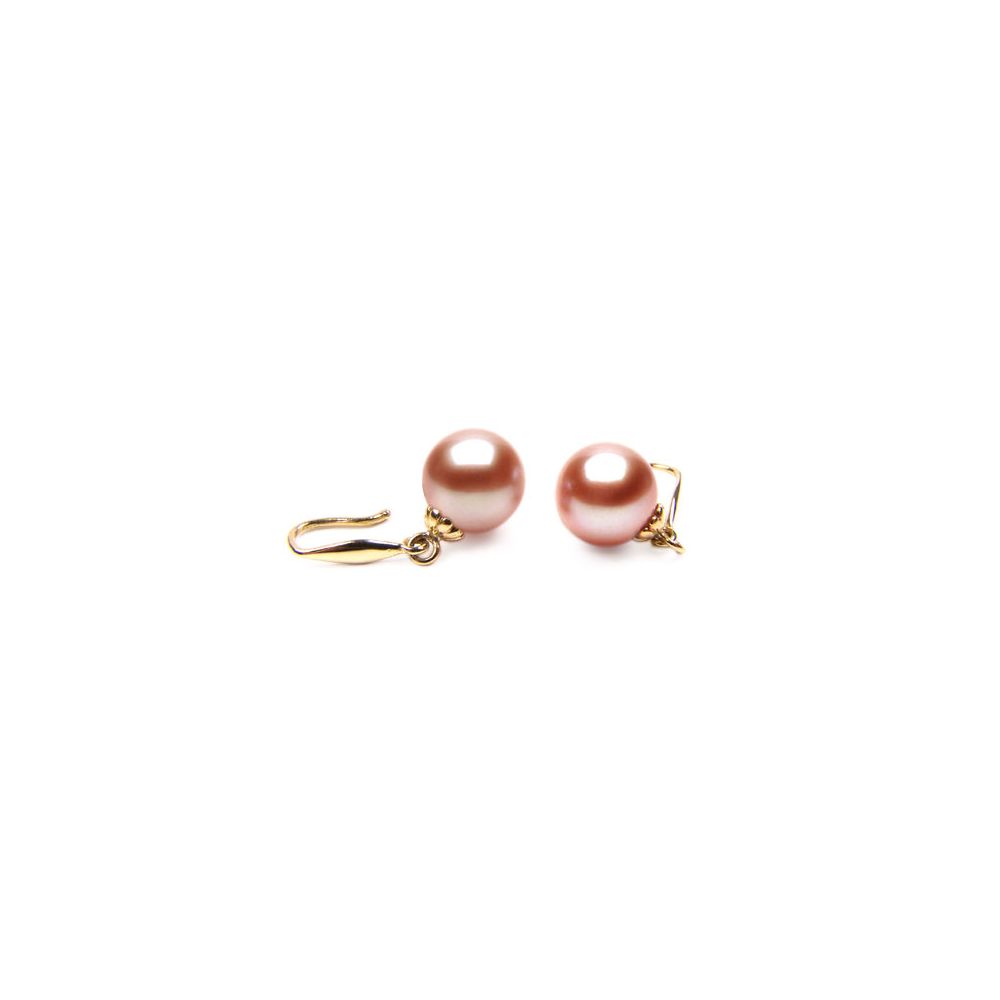 Boucles d'oreilles perles - Perles roses - Perle d'eau douce - Chine - 1