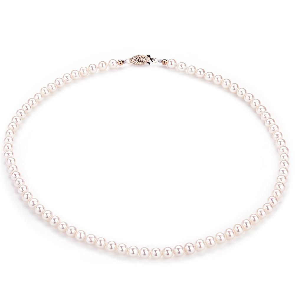 Collier perles de culture blanches Mariage 5/5.5mm, AA+ - 3