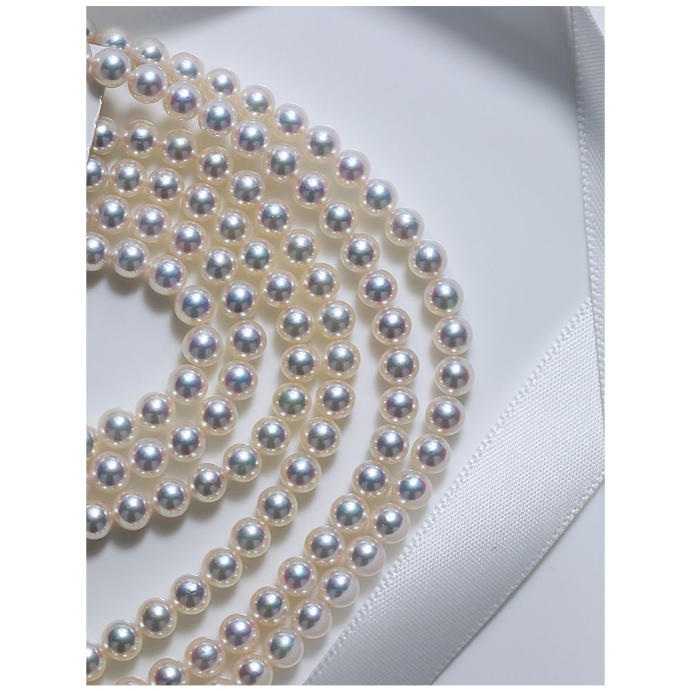 Collier triple perles Akoya blanches - 6.5/7mm - AAA - 5