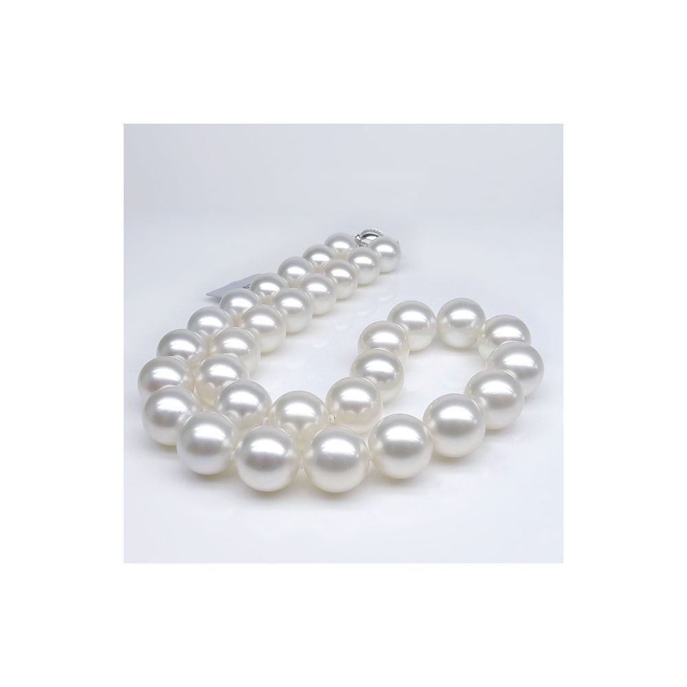 Collier perles des mers du sud blanches - Perle Australie 12/14mm - 10