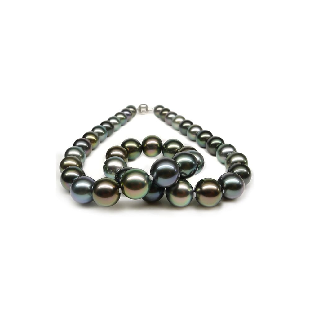 Collier perles Tahiti multicolores. Perles luxe Polynésie française - 4