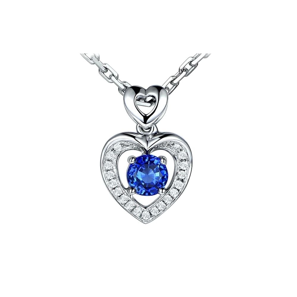 Pendentif nœuds d'amour saphir bleu et diamants pour femme