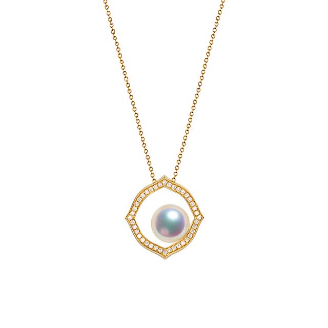 Pendentif or jaune perle culture Akoya, Diamant - Coco Chanel