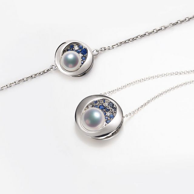 Bracelet perle Akoya - Diamant, saphir, Or blanc I Seiza